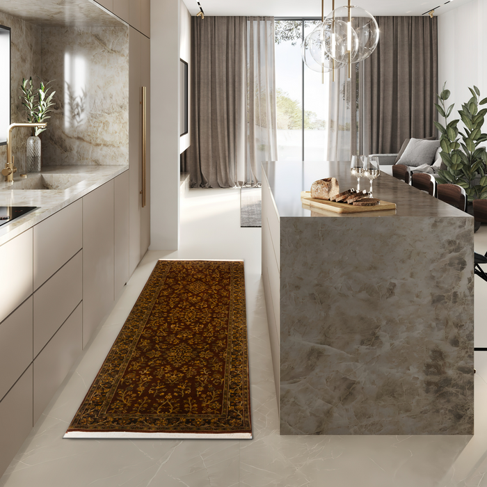 Sarukh 2.05x8 Runner Burgundy/Brown Wool