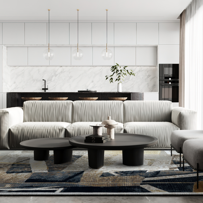 Gatsby 9x12 Gold/Black Wool and Silk