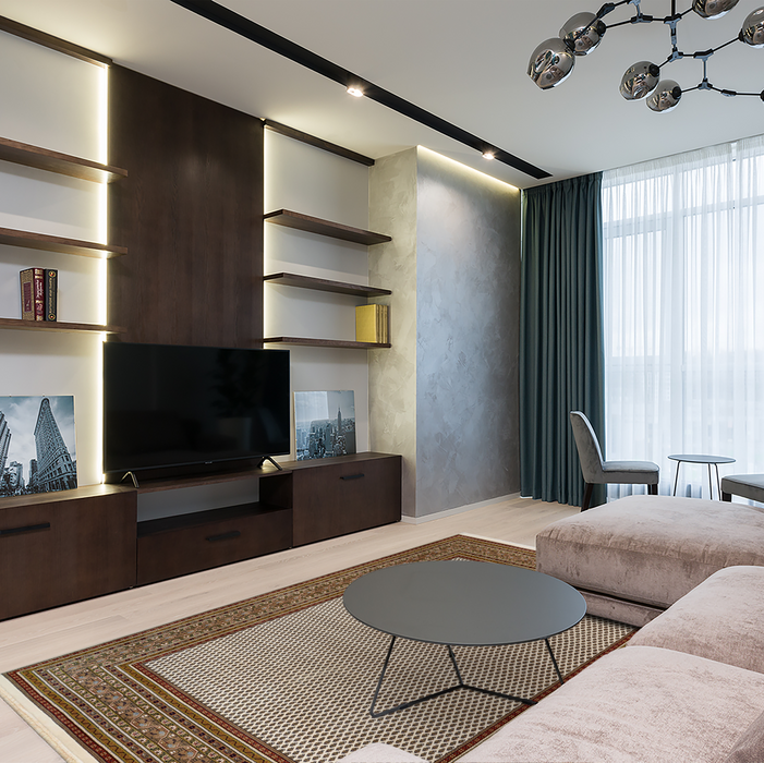 Mir 8x10 Cream/Olive Brown Wool and Silk