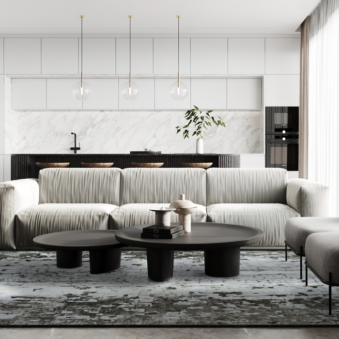 Moss 8x10 Grey/Silver Wool and Silk