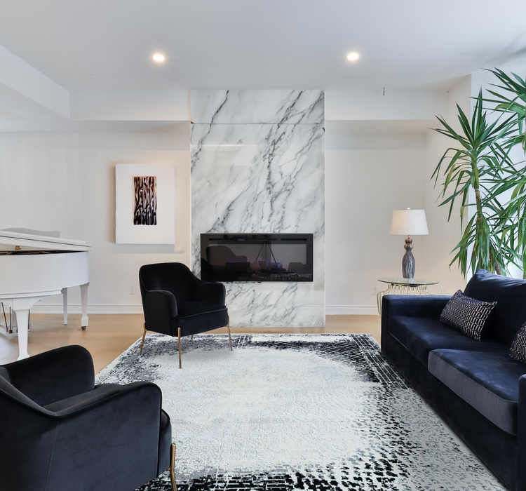 Inner Space 8x10 Ivory/Grey Wool and Silk