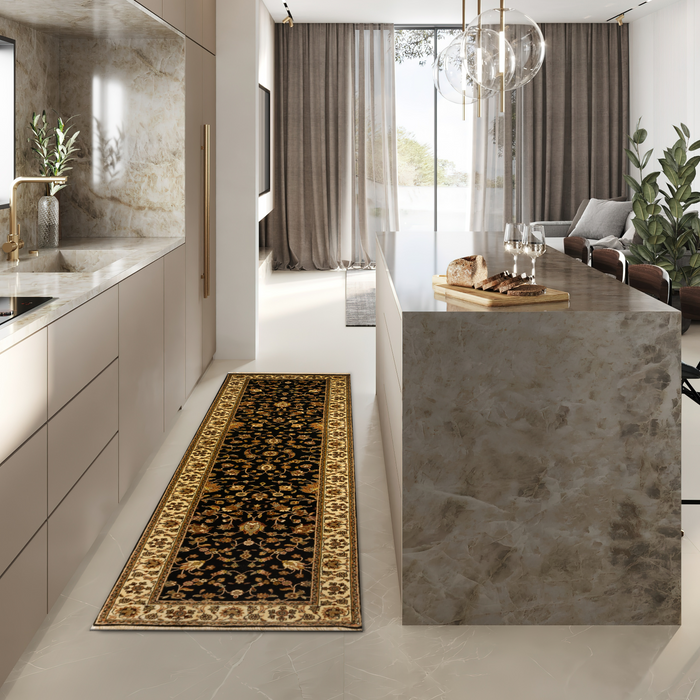 Indo Persian 2.05x12 Runner Cream/Black Wool