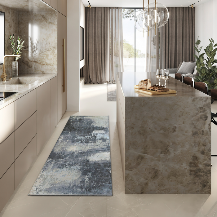 Twilight 3x10 Runner Grey/Charcoal Wool and Silk