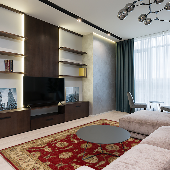 Chobi 6x9 Ivory/Red Wool