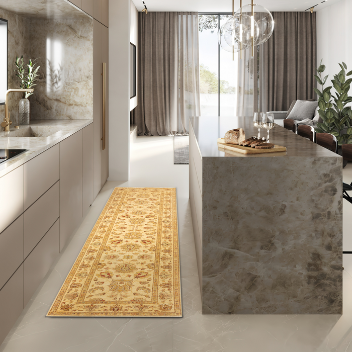 Chobi 2.75x9.82 Ivory Ghazni Wool