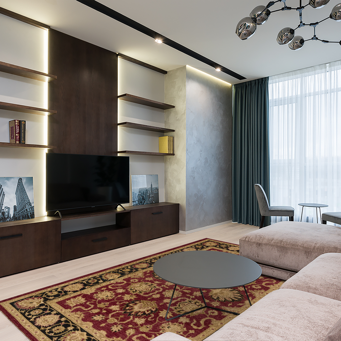 Chobi 6x9 Cherry/Black Ghazni Wool