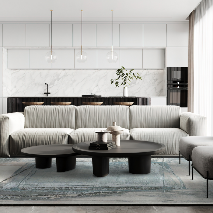 Oasis 8x8 Grey/Blue Wool and Silk