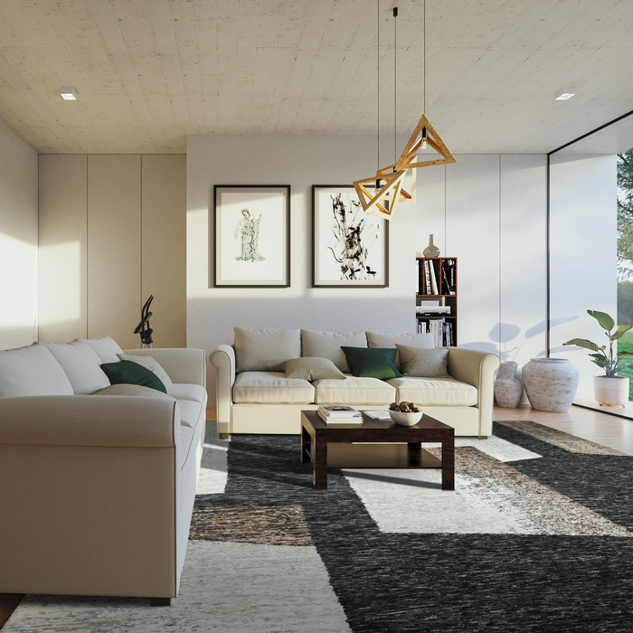 Scoria Charcoal/Brown Wool and Silk