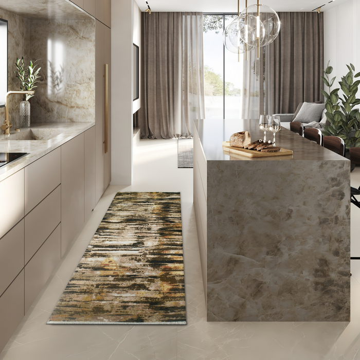 Safari 3x8 Ivory/Brown Wool and Silk