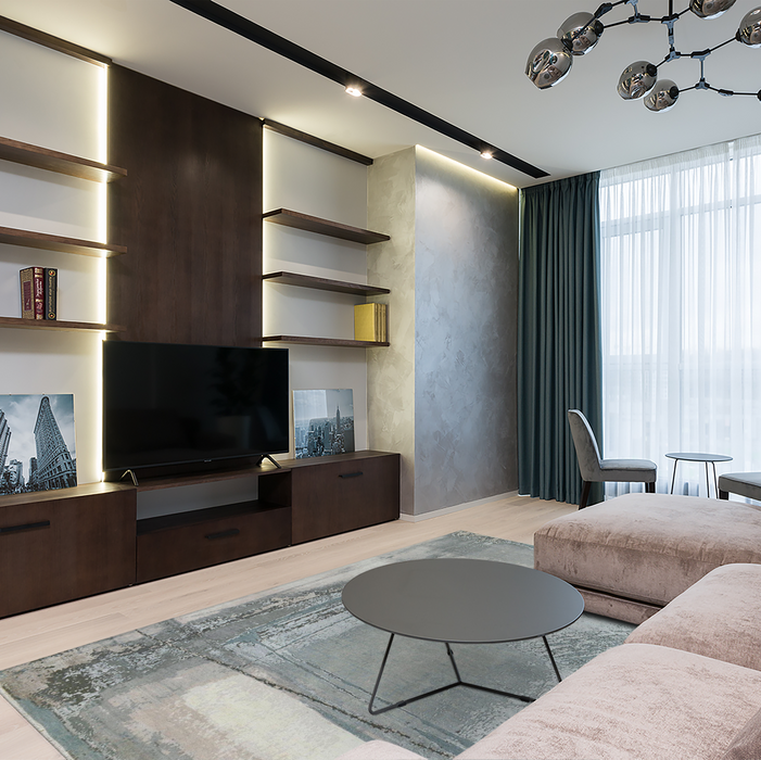 Oasis 8x8 Grey/Blue Wool and Silk