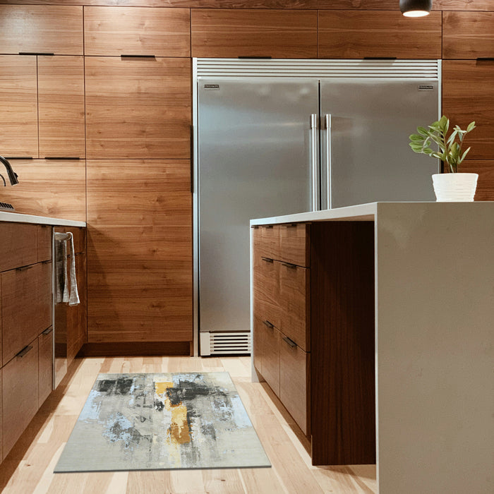 Shibuya 4x6 Gold/Charcoal Wool and Silk