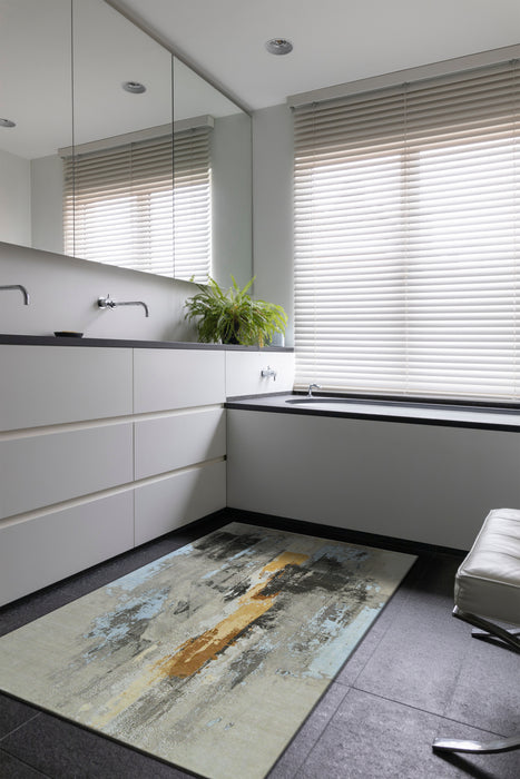 Shibuya 4x6 Gold/Charcoal Wool and Silk