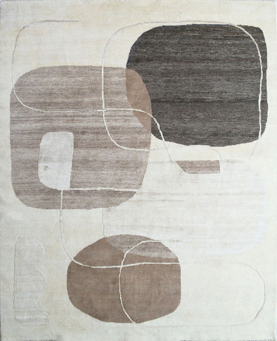 Spatial Five Ivory-Brown Wool and Silk