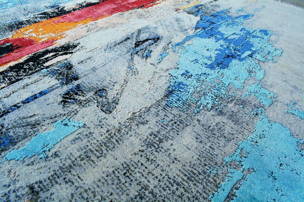 Shibuya 5x7 Blue Wool and Silk