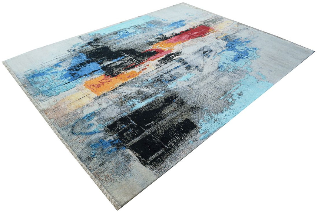 Shibuya 5x7 Blue Wool and Silk