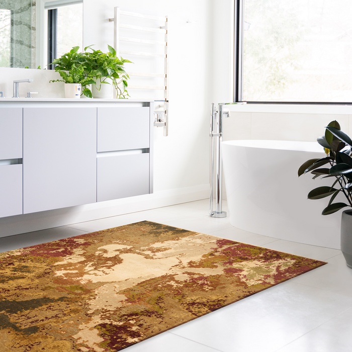 Colours of Life 5x7 Brown/Ivory Wool and Silk.