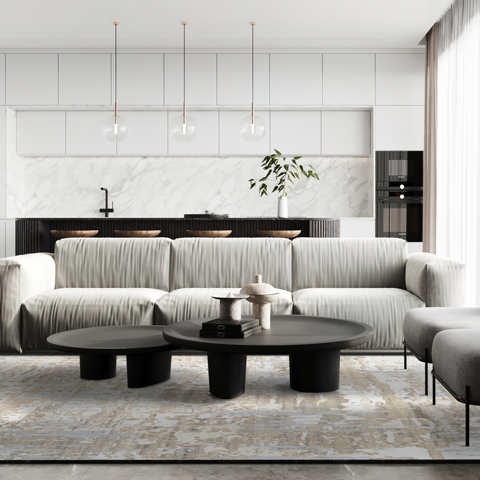 Marble 9x12 Beige/Blue/Tan