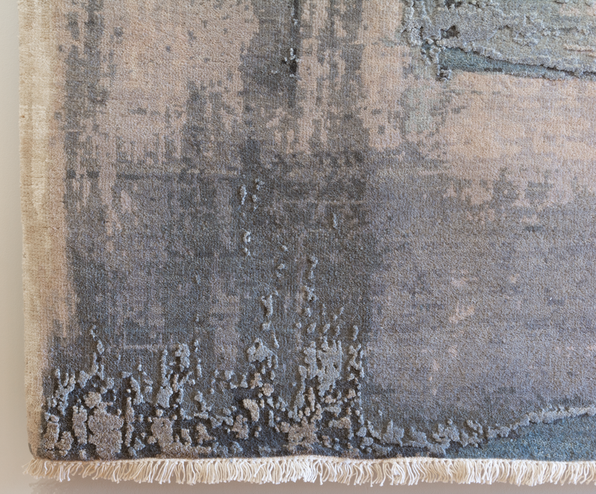 Oasis 8x8 Grey/Blue Wool and Silk