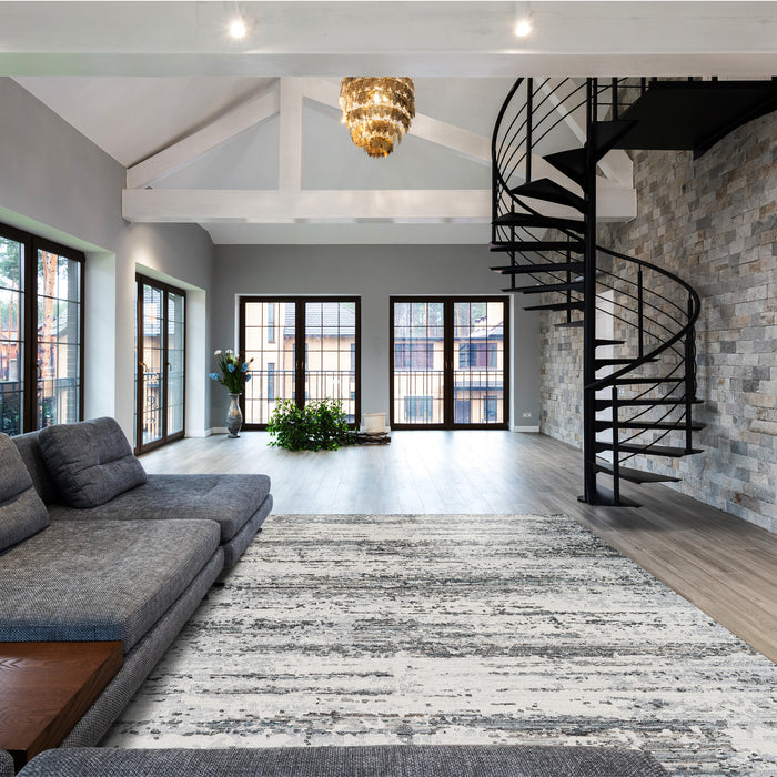 Marble 9x12 Charcoal/Ivory