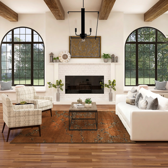 Erased Pokhara Brown/Cream Wool & Silk