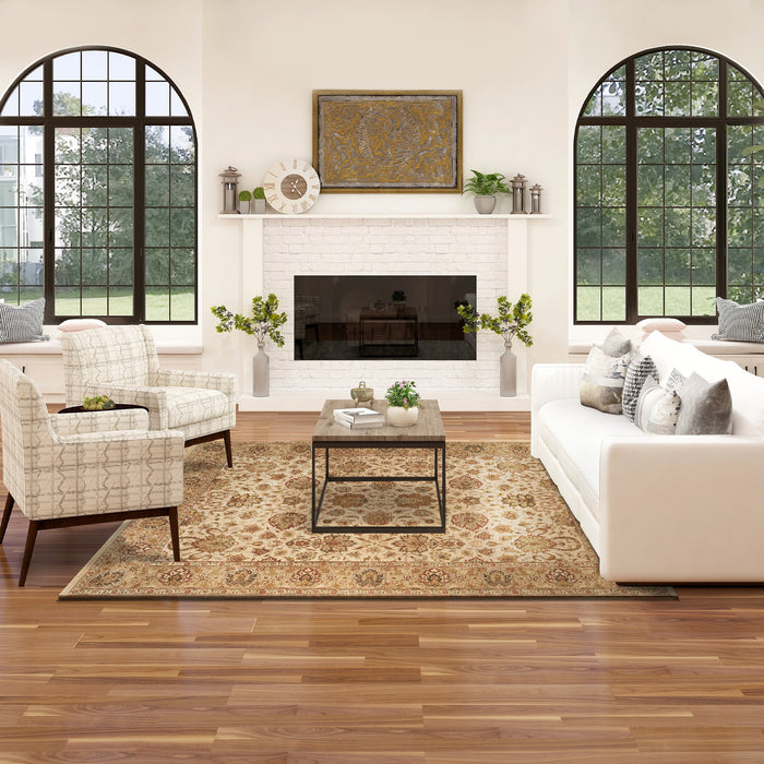 Elegance 8x10 Ivory/Beige Ghazni Wool