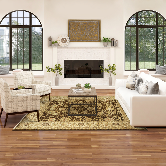 Agra 8x10 Brown/Ivory Wool