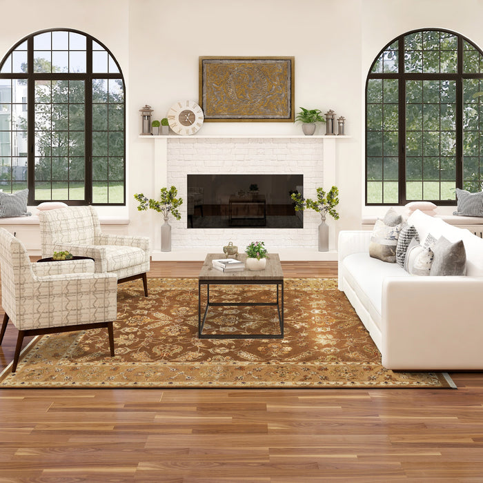 Reflections 9x12 Brown/Gold Wool and Silk Embossed A