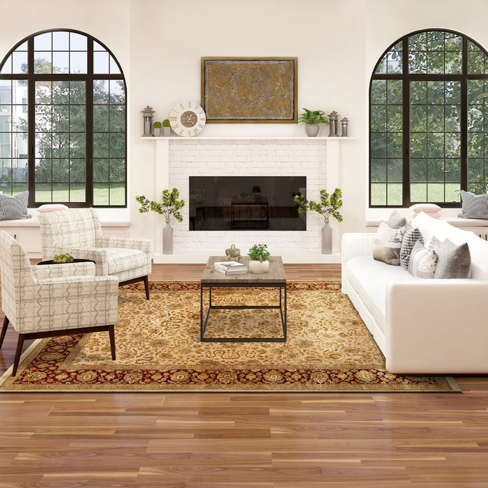 Reflections 9x12 Ivory/Red Wool and Silk