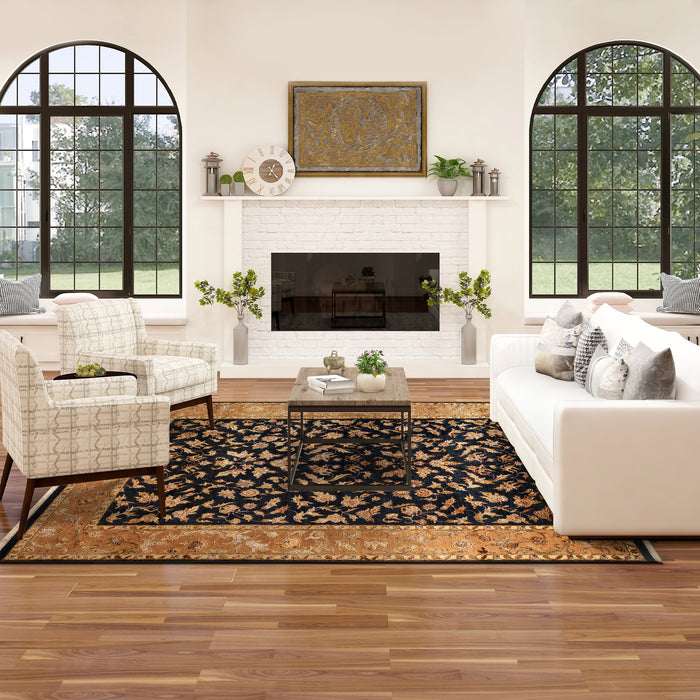 Reflections 9x12 Black/Gold Wool and Chinese Silk Embossed