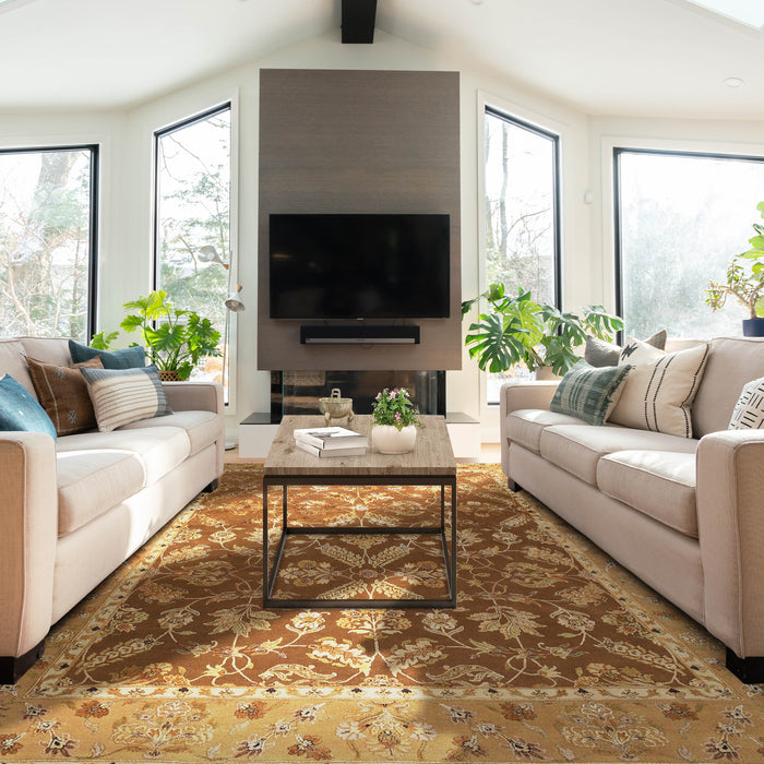 Reflections 8x10 Brown/Gold Wool and Silk Embossed (B)