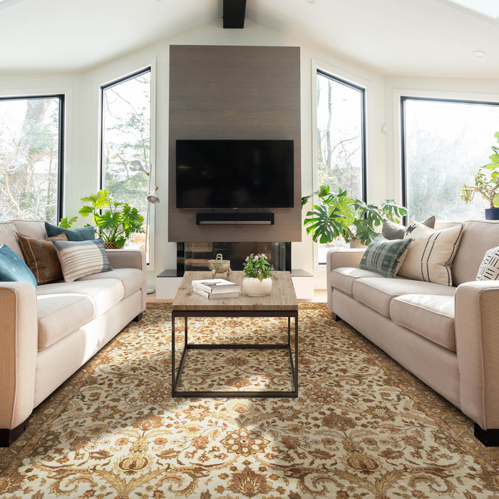 Premiere 9x12 Light Gold/Brown/Ivory Wool