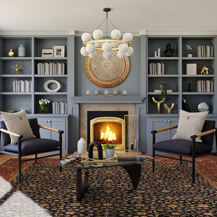 Elegance 9x12 Black/Red/Gold Australian and Ghazni Wool.