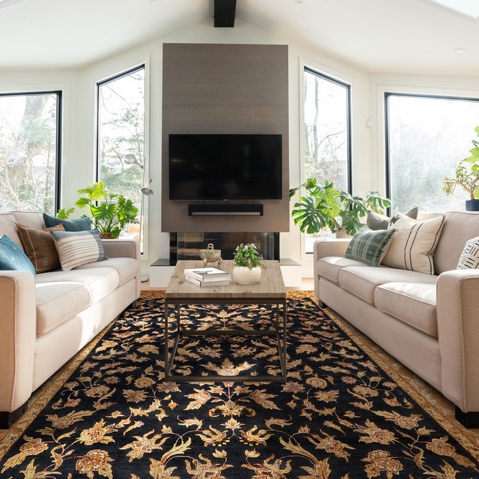 Reflections 9x12 Black/Gold Wool and Chinese Silk Embossed