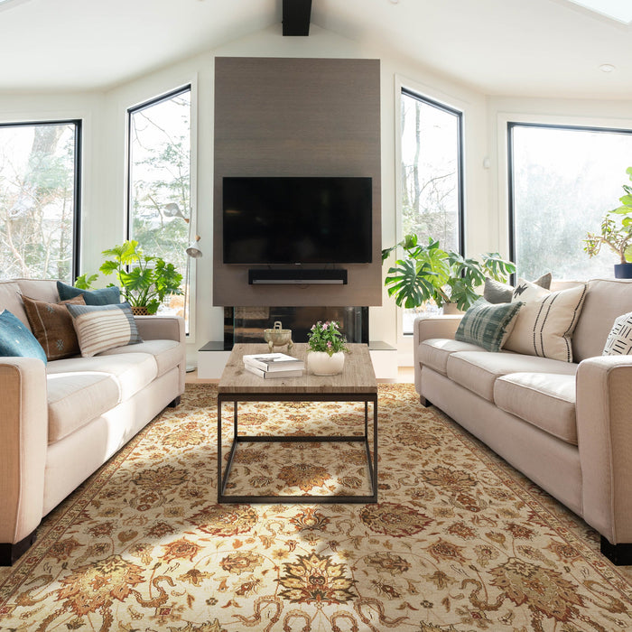 Elegance 8x10 Ivory/Beige Ghazni Wool