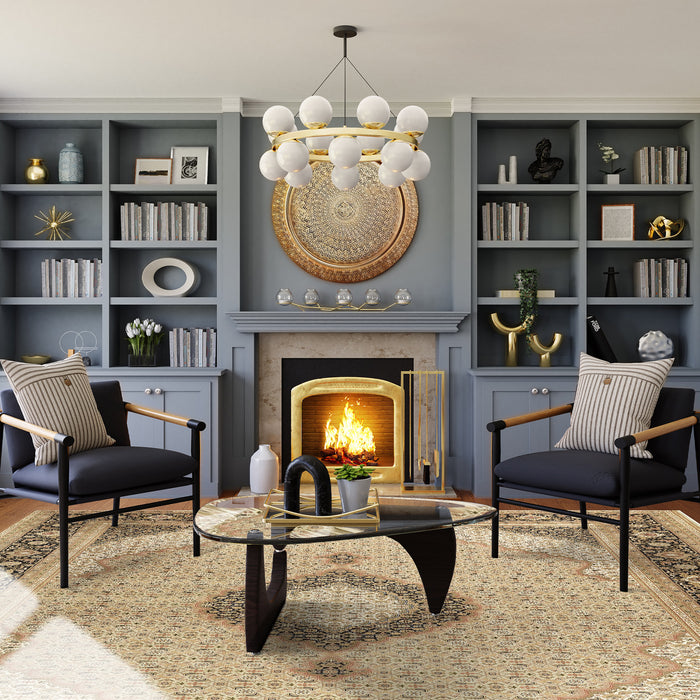 Tabriz 9x12 Olive/Black Wool and Silk