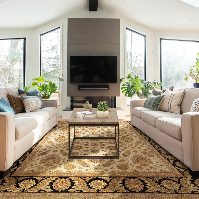 Premiere Collection 9x12 Ivory/Black Wool