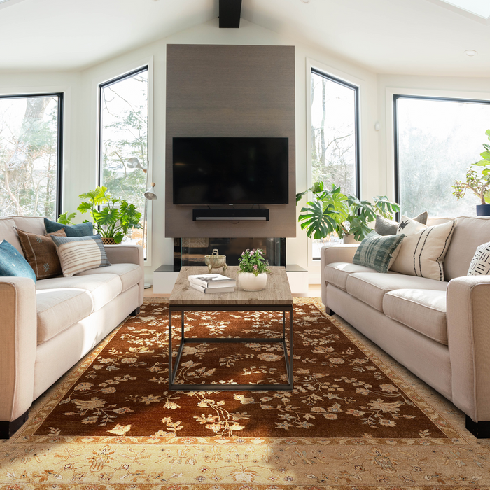 Reflections 9x12 Brown/Beige Raw Silk