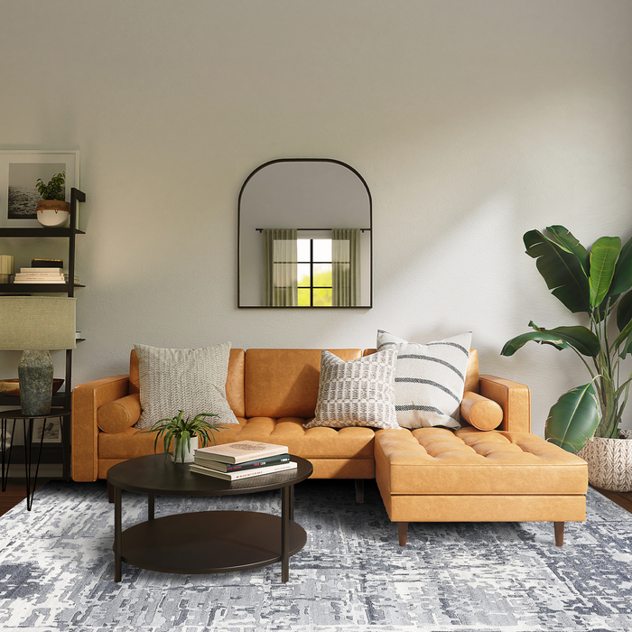 Marble 6x9 Grey/Off-White Wool and Bamboo Silk