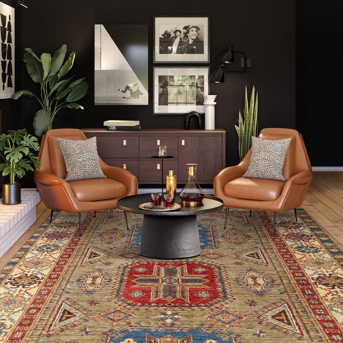 Super Kazak 6x8 Grey and Ivory