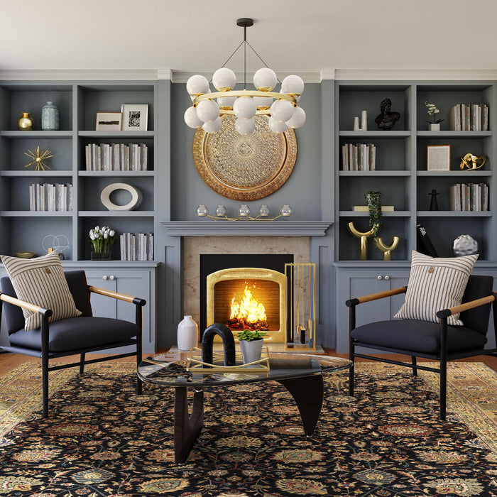 Tabriz 9x12 Black/Light Gold Wool