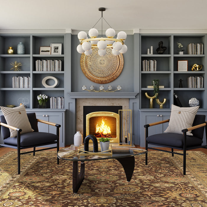 Agra Kashan 9x12 Brown/Gold Ghazni Wool