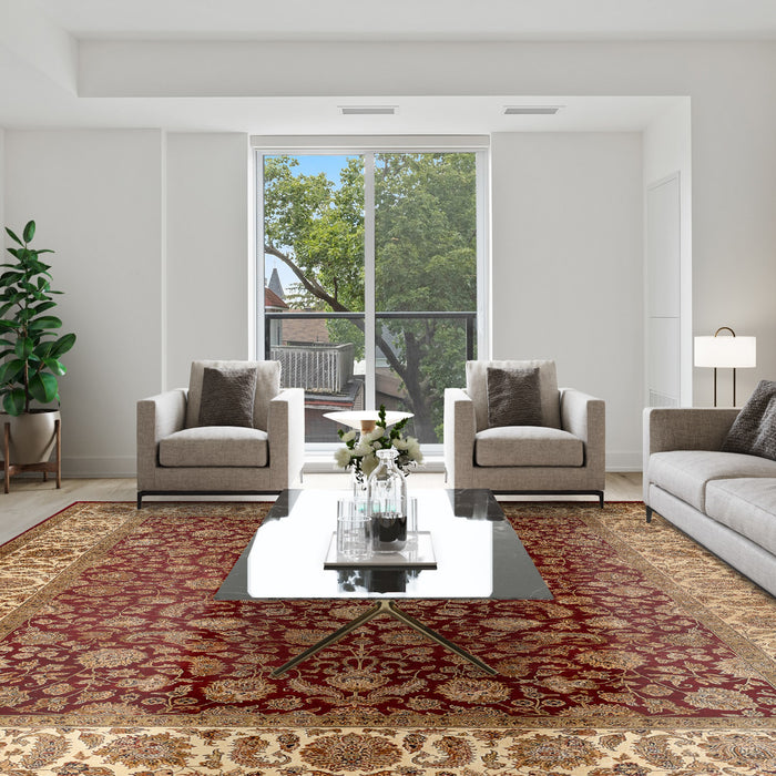 Passion 9x12 Red/Ivory Wool and Silk