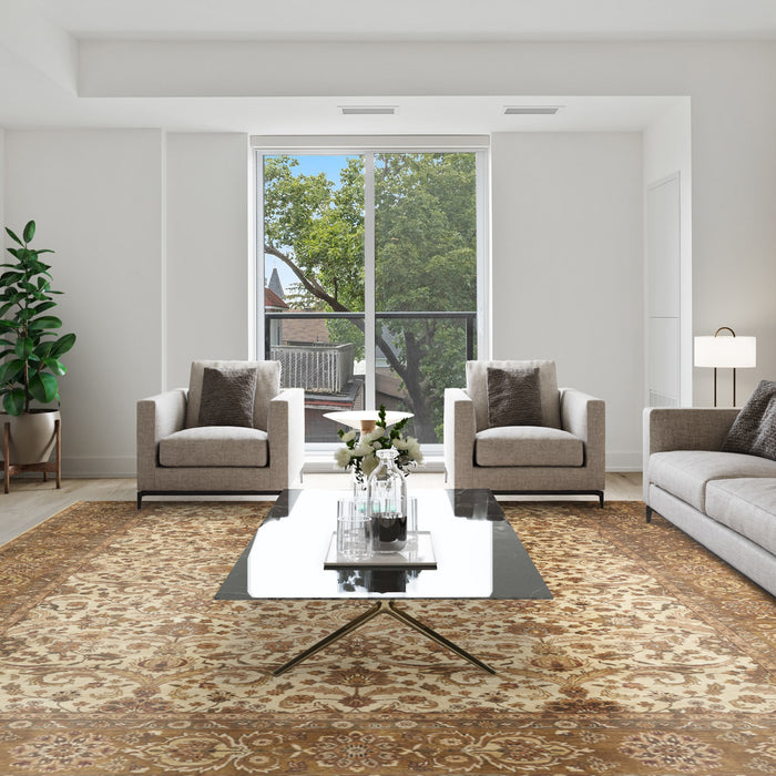 Premiere 9x12 Light Gold/Brown/Ivory Wool