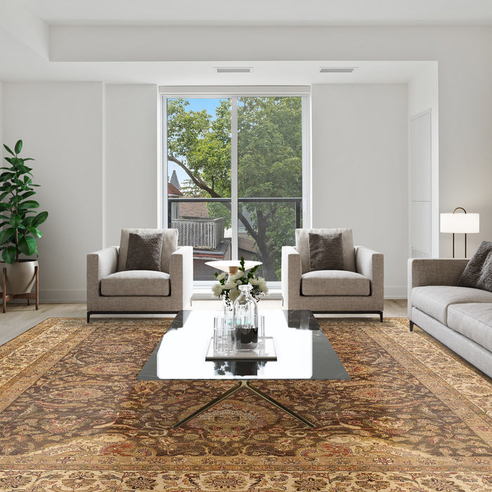 Agra 8x10 Brown/Ivory Wool