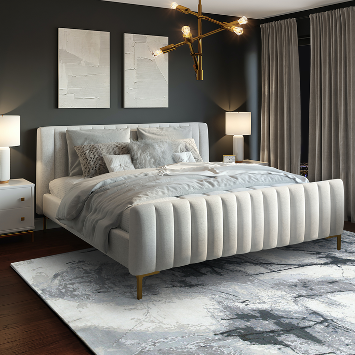 Eureka 9x12 Grey/Blue/Ivory Wool and Silk