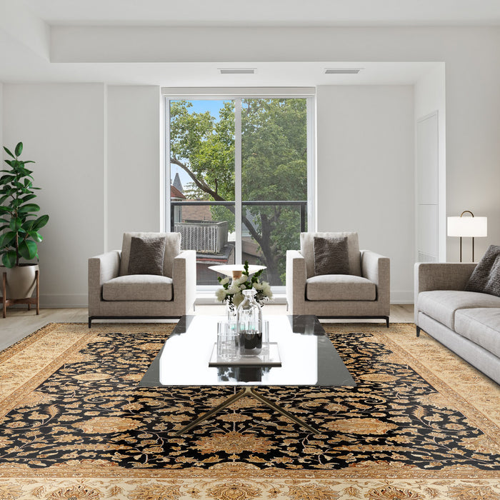 Reflections 9x12 Black/Gold Wool and Silk