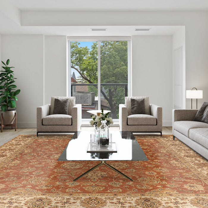 Elegance 9x12 Rust/Ivory Ghazni Wool