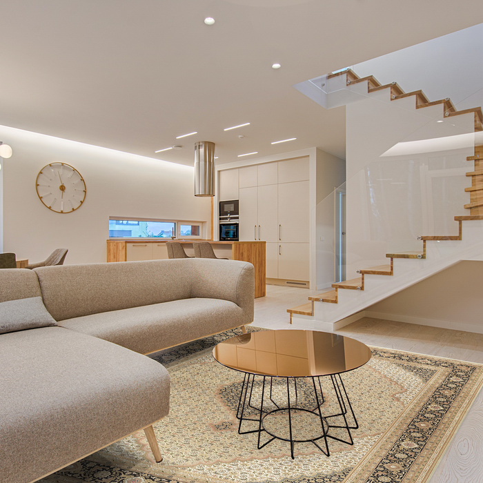 Tabriz 9x12 Olive/Black Wool and Silk