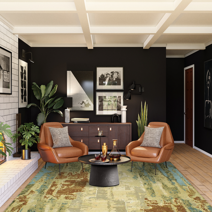 Colours of Life 8x10 Brown/Blue Wool and Silk