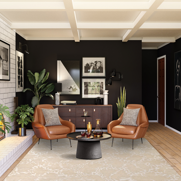 Modern Ivory/Cream 6x9 Wool and Bamboo silk